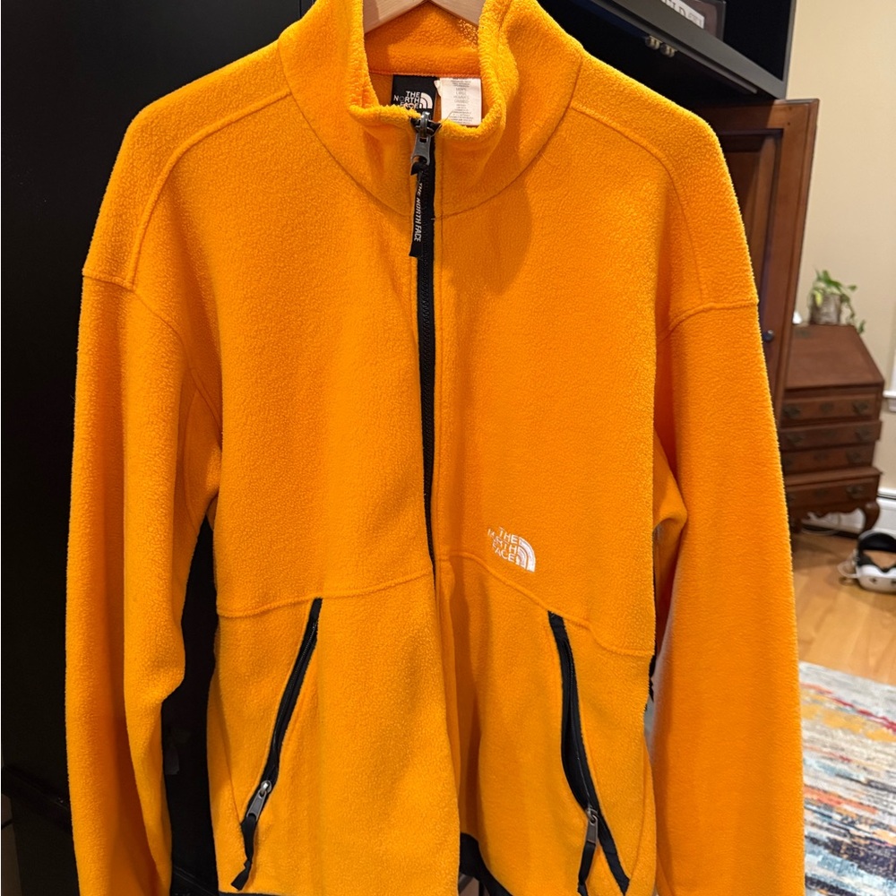 Vintage The North Face Men’s Full Zip Fleece Jacket | Bright Yellow | Size L